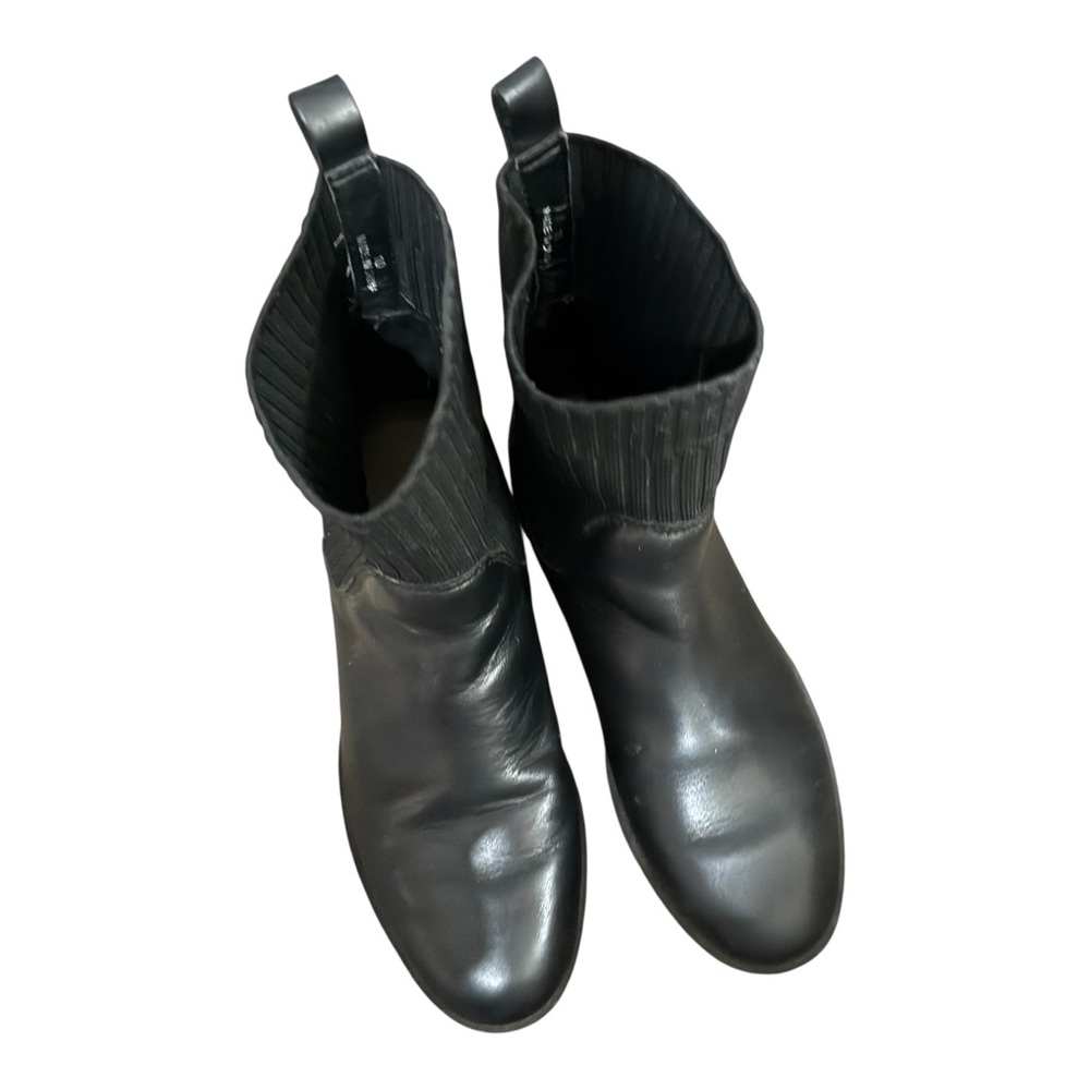 Blondo Hallie Waterproof Chelsea Boots Black Leather Knit Sock Lug Sole Sz 10 - Picture 6 of 8